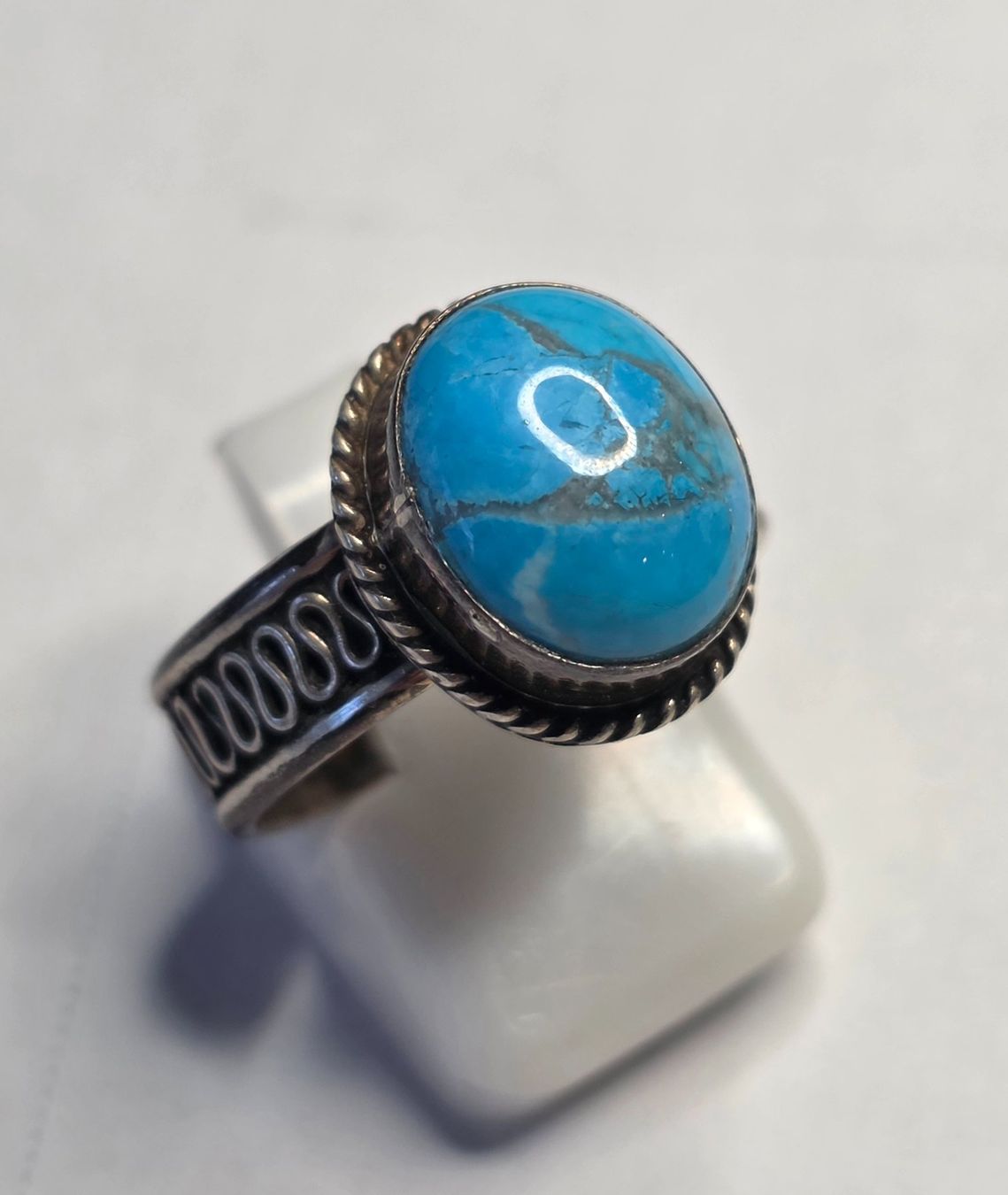 Anelli: Türkis Silber Fingerring – Nuovo (secondo la descrizione) da Zürich venduto da adriben 6