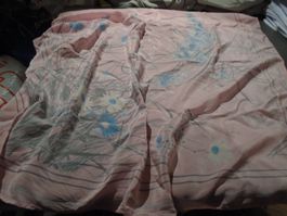 Foulard Ivy Laroque, Paris, rosa, Muster Blumen blau/grau
