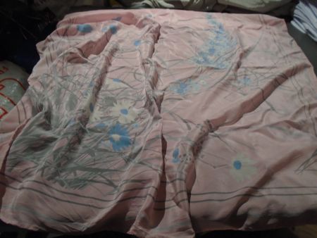 Foulard Ivy Laroque, Paris, rosa, Muster Blumen blau/grau
