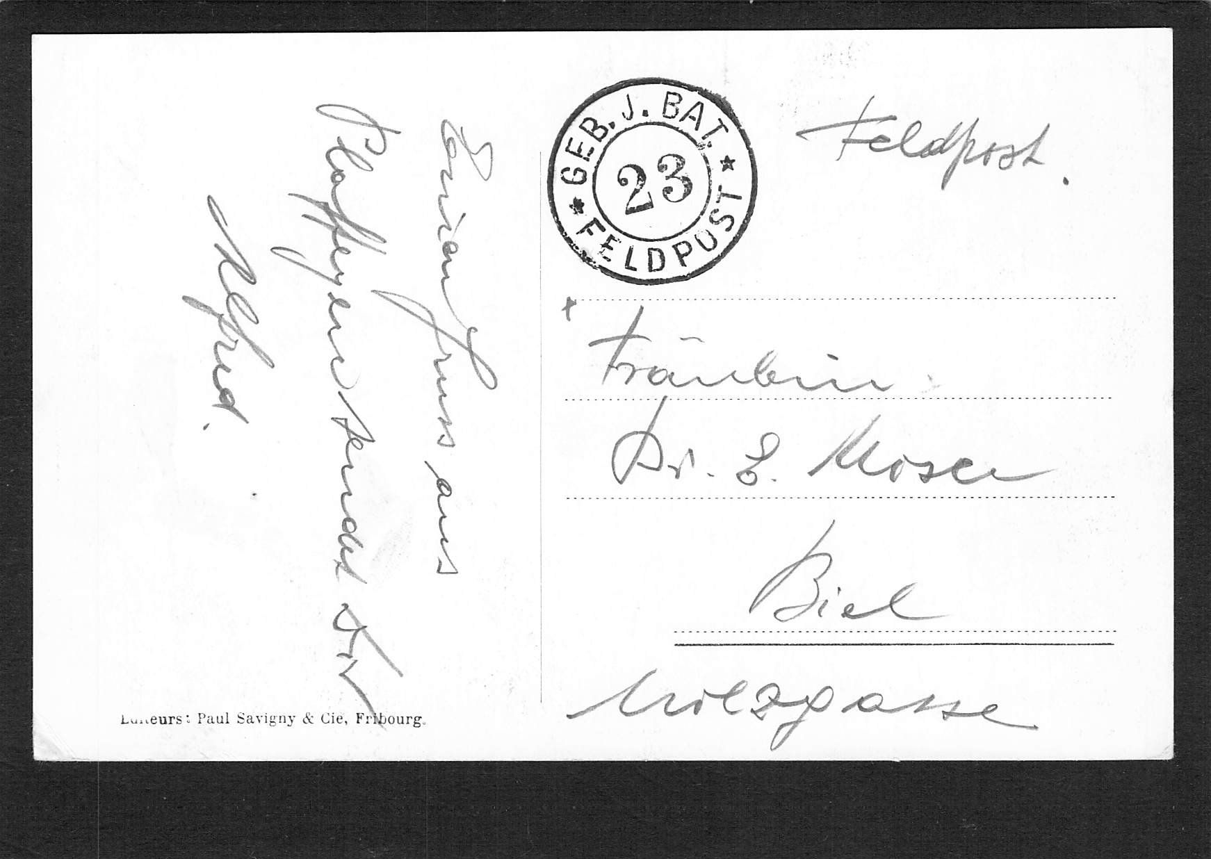Cartoline postali: #Plaffeyen FR , gel. Feldpost – Usato da Reichenburg venduto da Pipo-67 1
