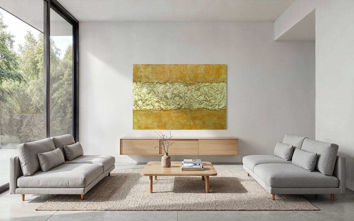 Gemälde: „Gold Reflections"#19 – Neu und originalverpackt aus Uznach von Spillmannkunst43 4