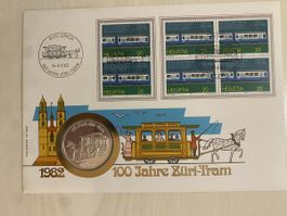Numisbrief Silbermedaille Züritram