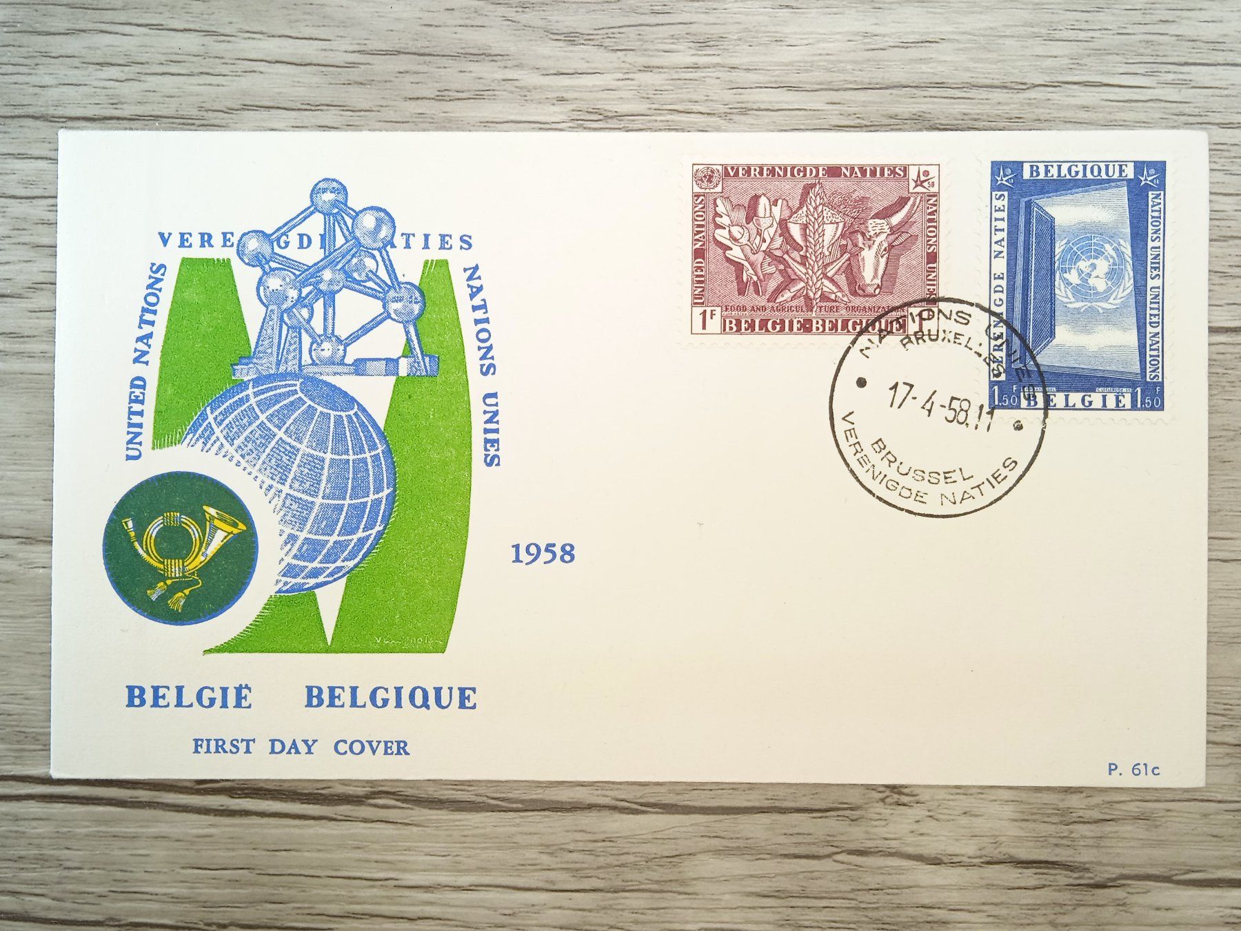 Tutti i francobolli: TR66 Enveloppe + Timbre Belgique 1958 – Usato da Cousset venduto da Patrick_Collections
