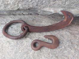 Alte Haken, rustikal, Vintage, 2 Stück, Metall, Deko