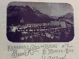 Litho Hotel Brief / Kurhaus & Grand Hotel St Moritz Bad 1900