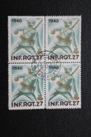 INF. RGT. 27 SOLDATENMARKE 1940 4er Block gestempelt