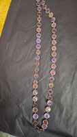 Kette mit runden Scheiben lila/pink Perlmutt