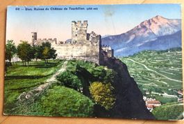 Sion,Wallis, Burg Tourbillon Postkarte   eg
