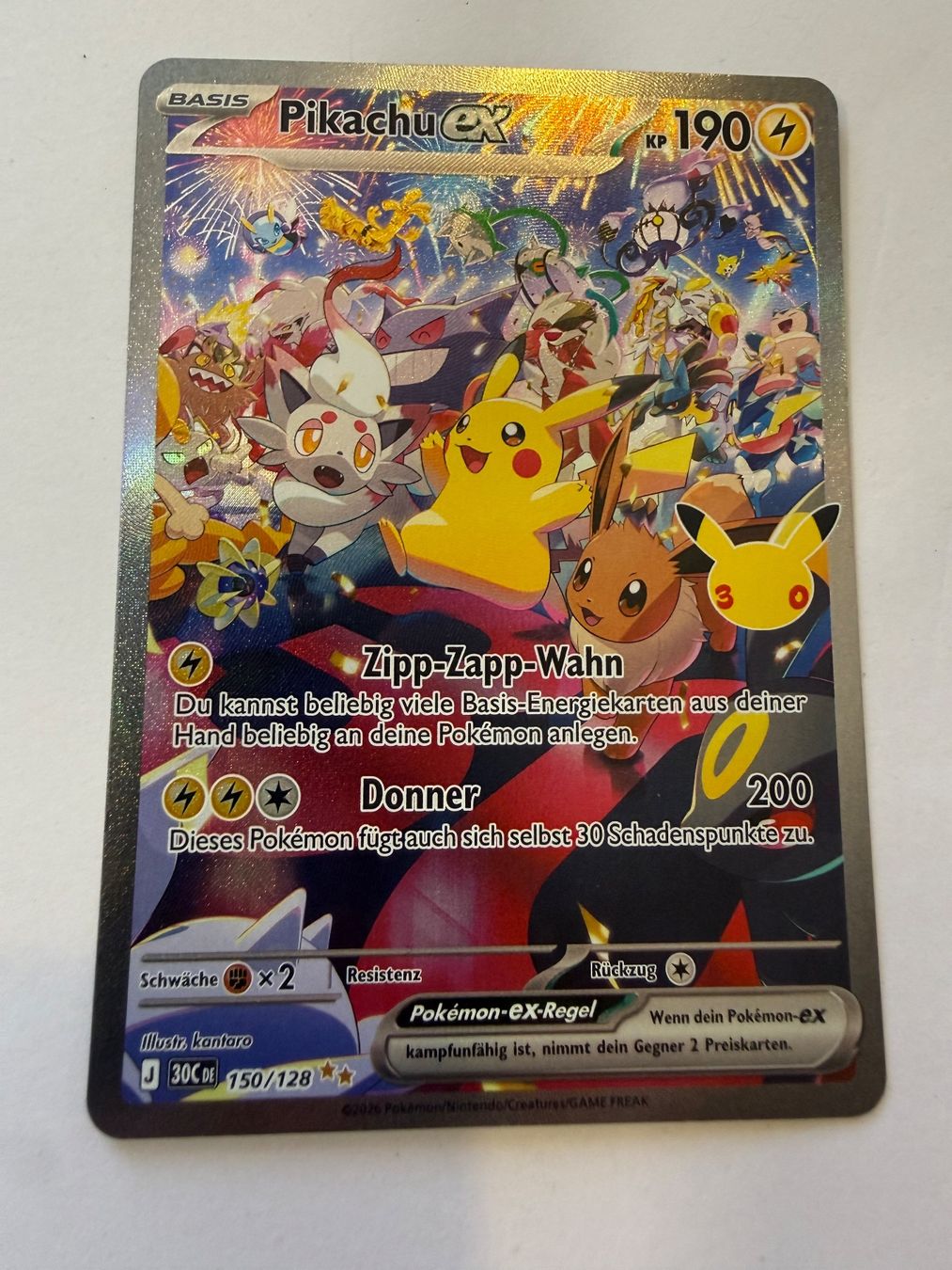 Pokémon Carte collezionabili: Pokemon 30c Pikachu ex 150/128 – Nuovo (secondo la descrizione) da Neftenbach venduto da AckGab