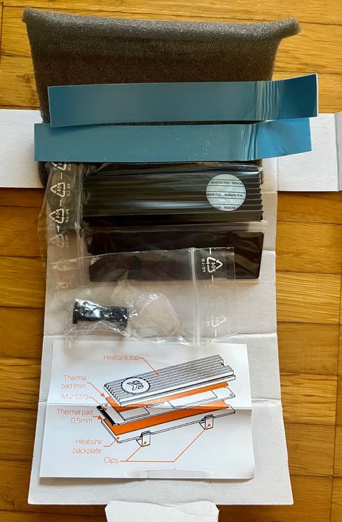 M.2 SSD Kühlkörper 70x20mm - Kupfer Kühler Mit Graphen Für NVME