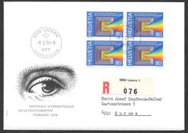 R-FDC Nr. 606 Viererblock Photoapparat ET Luzern 9.3.1978