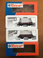 2x Roco DB Niederbordwagen mit Ladung