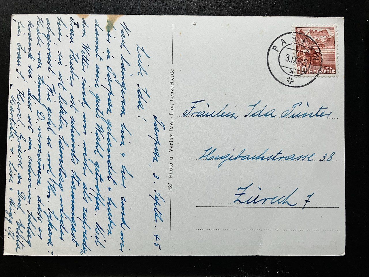 Ansichtskarten: Graubünden mit Ansichtskarten 1945 – Gebraucht aus Nesslau von zueri6 2