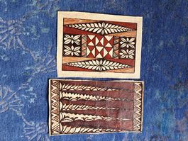 2 Tapa Wanddekoration Handarbeit Tonga Inseln Südsee