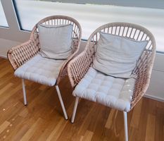 2 Stühle IKEA Nilsove mit Sitzkissen und Rückenkissen