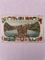 Ansichtskarte Rütlischwur gelaufen 1910 mit Prägung