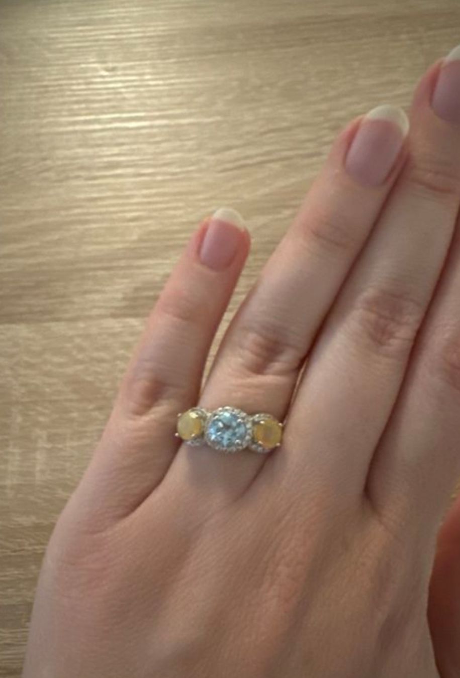 Ringe: Silberring mit blauem Topas und zwei Opalen, Gr. 53 – Neu (gemäss Beschreibung) aus Faulensee von bb_13 1