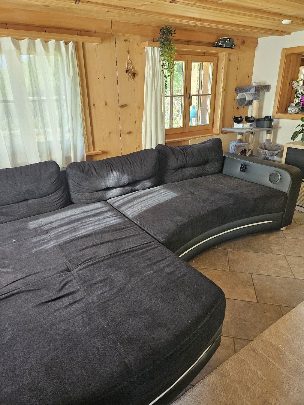 Divani: Ecksofa schwarz Stoff mit integrierten Lautsprechern  – Usato da Davos Platz venduto da egl_h2gt 3