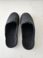 Warme Herren Hüttenschuhe, Hausschuhe, Grau, Grösse 43