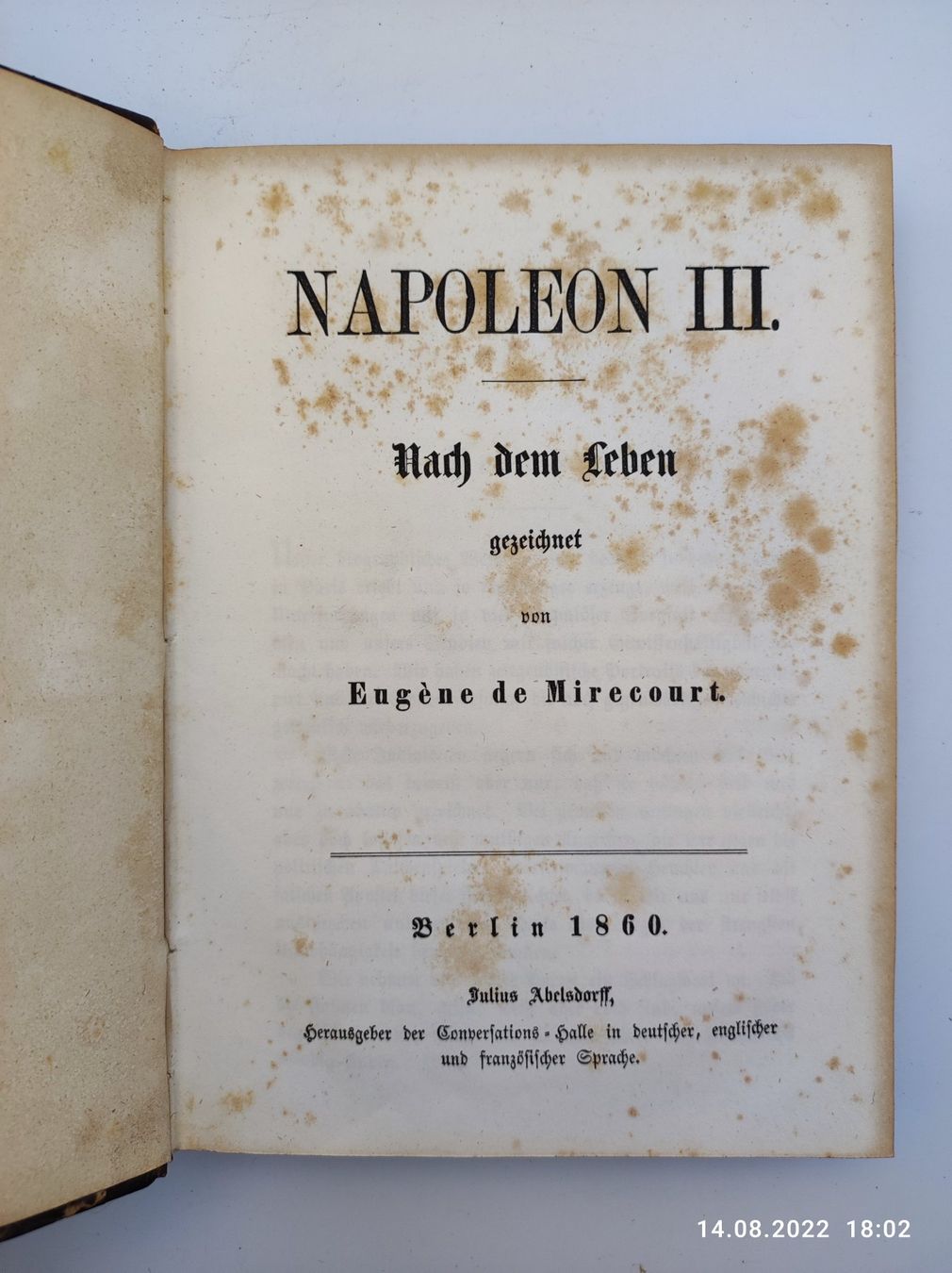 Livres: NAPOLEON III. - BERLIN, 1860. – D'occasion à Goldach par Gaip
