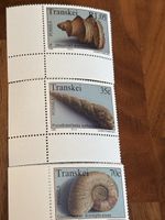 Briefmarken Transkei Fossilien, 3 Stk., Top Zustand!