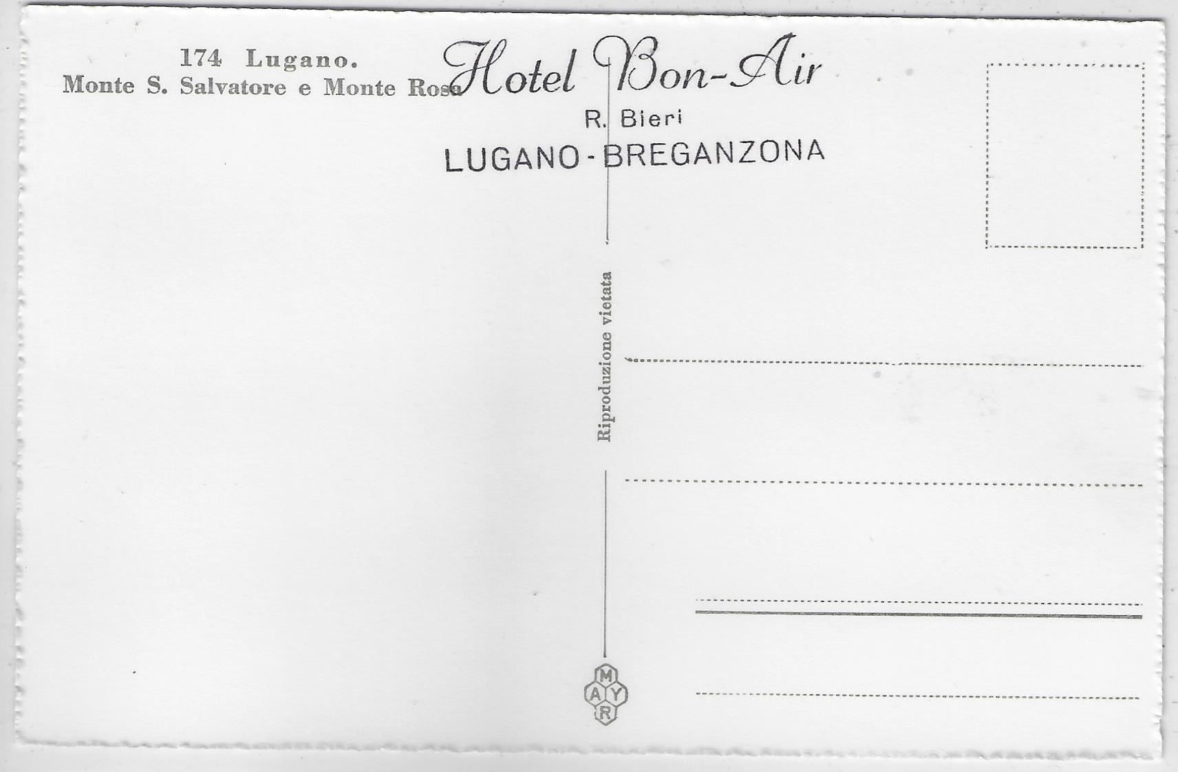 Cartoline postali: Lugano - Monte S. Salvatore e Monte – Usato da Ettingen venduto da Kartenplanet 1