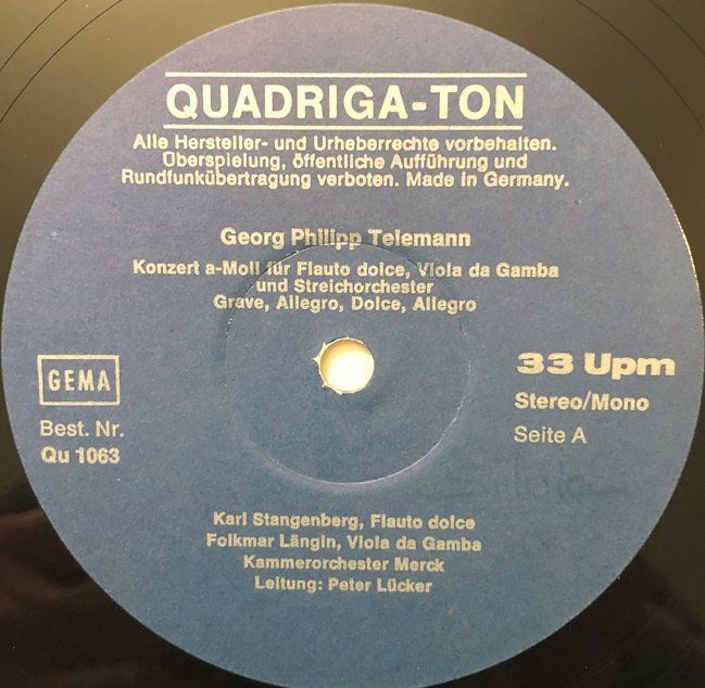 Dischi in vinile: Telemann / Pergolesi / Vejvanovsky (LP) – Usato da Grüningen venduto da azulrojo 2
