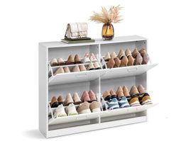 Schuhschrank mit 4 Klappen und verstellbarer Trennwand