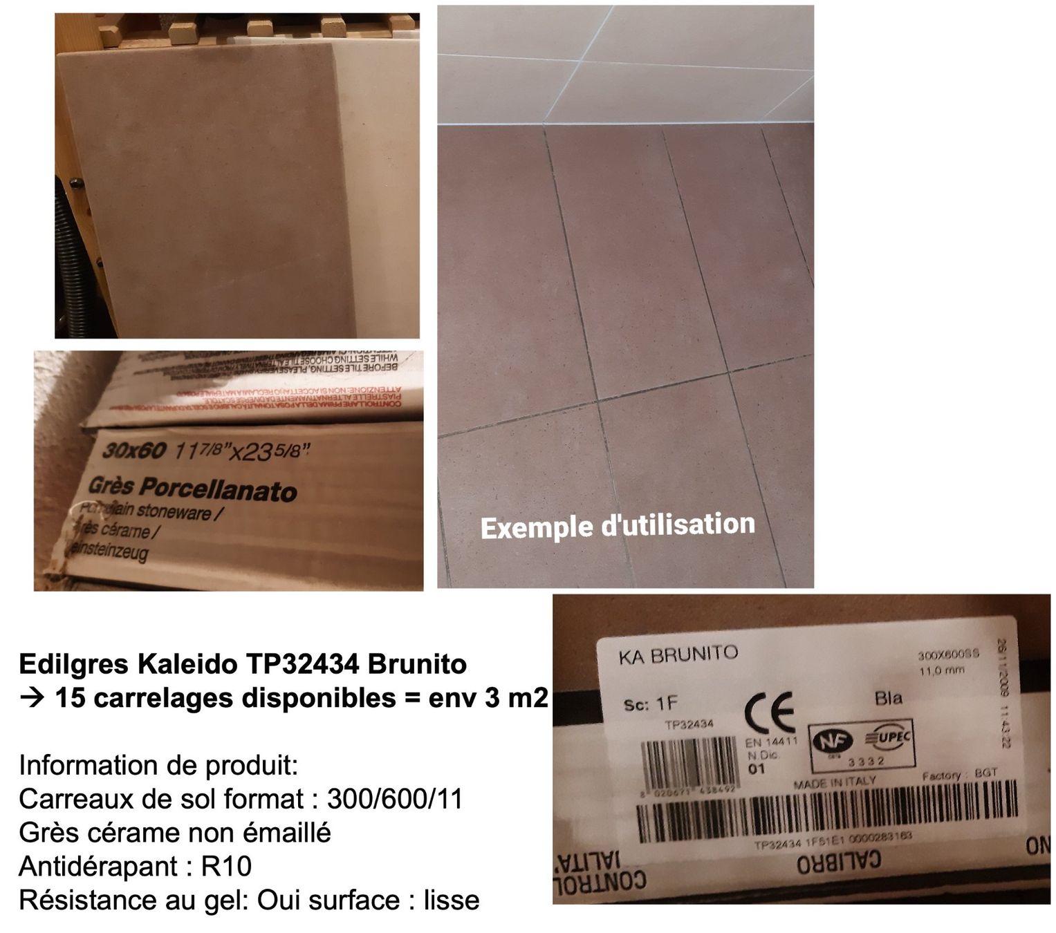 Rivestimenti per pavimenti: Solde de carrelages Edilgres Brunito 30x60 cm – Nuovo (secondo la descrizione) da Champvent venduto da lallina1974