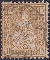 Sitzende: Nr.36b (gelblich) von GENEVE; Kat: 800.-