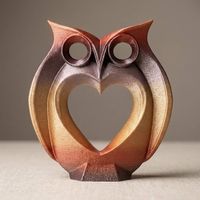 Objet déco design ? Hibou c?ur ? Imprimé en 3D en Suisse