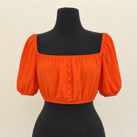 Crop top manches bouffantes col carré Niccy — Taille L