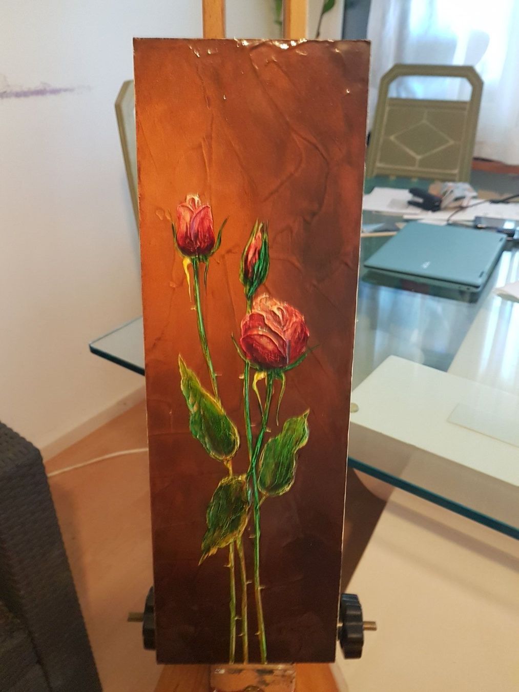 Dipinti: Kunst-Unikat "Rote Rosen" (1962) – Usato da Glattbrugg venduto da casabelavista 3