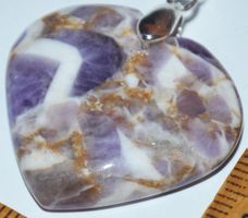 Anhänger L-5793 – AAA Amethyst Herz Cabochon 27x30mm