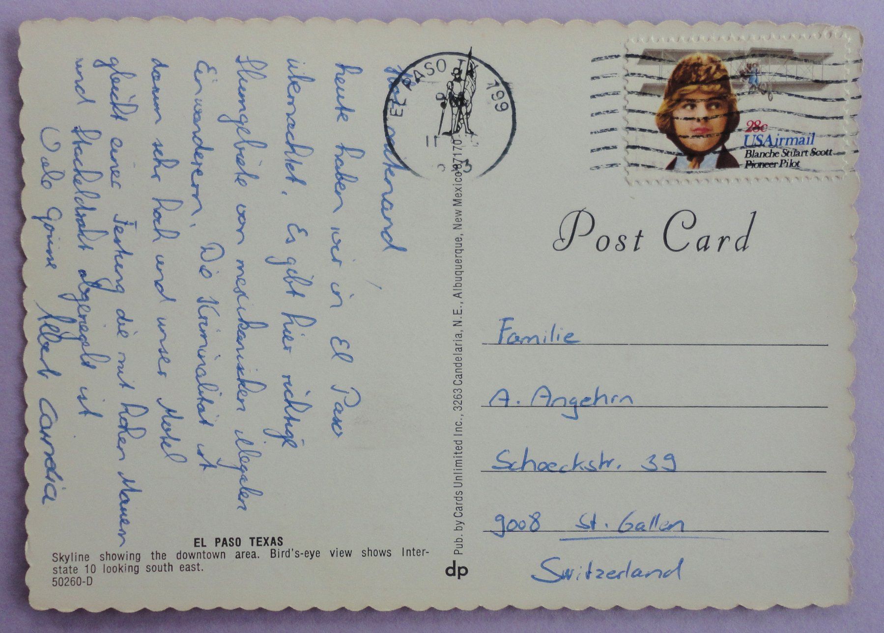 Cartoline postali: El Paso, Texas – Usato da Fétigny venduto da Billy2miny 1