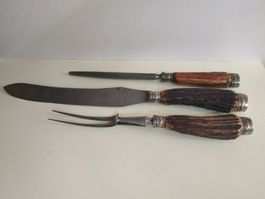 Messer - Bratenset - Antik - ensemble de ròti