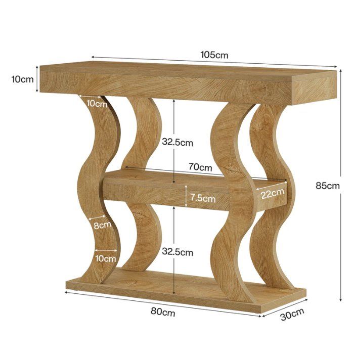 Tavoli: Konsolentisch 105cm 3 Ebenen Holzoptik – Nuovo e nell'imballaggio originale da Gretzenbach venduto da Genfi-Shop 1