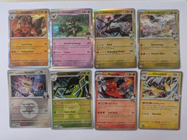 8-teiliges Set mit Holo & Reverse Holo Pokemonkarten 