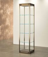 Glasvitrine, ESG Glas, LED, Bronze (B.45cmxT.45cmxH.190cm)