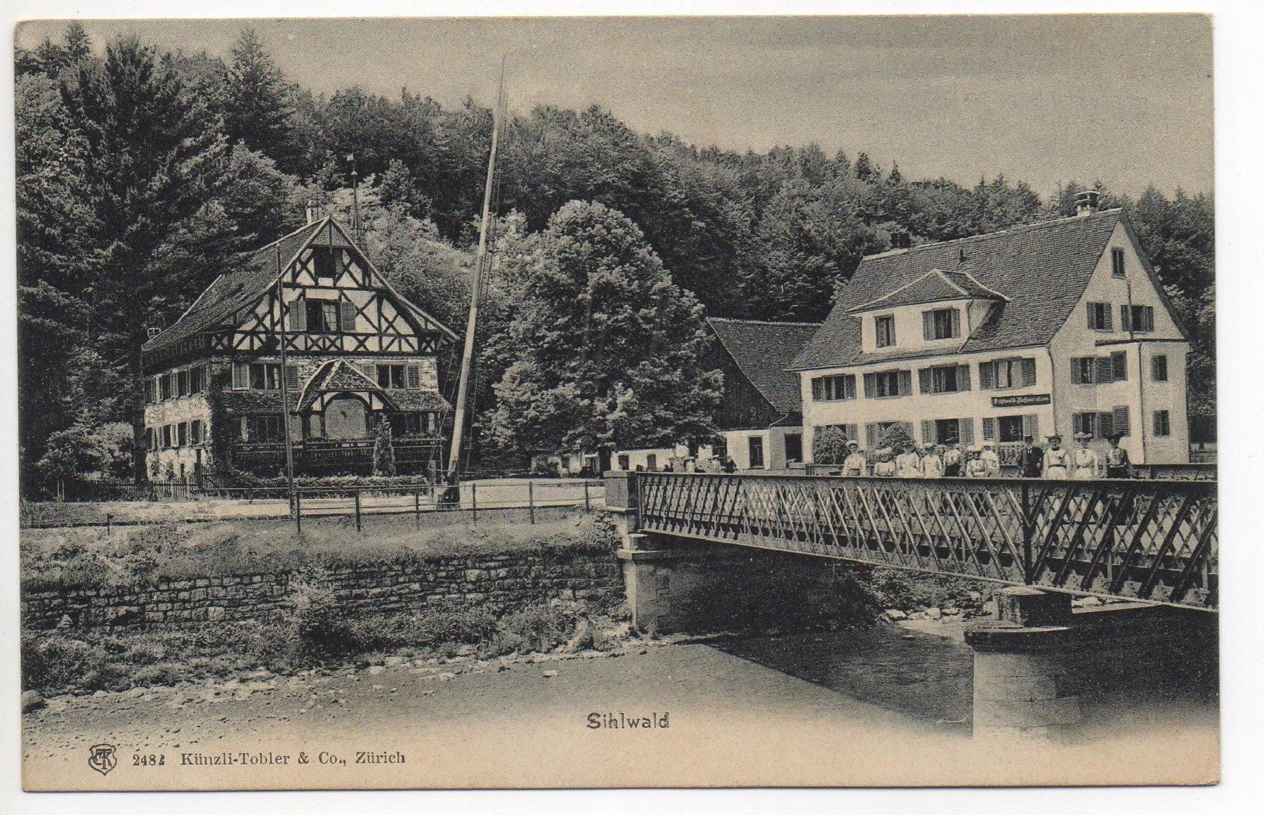 Cartoline postali: SIHLWALD Restaurant und Brücke belebt – Usato da Jona venduto da philajona