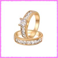 Bezauberndes Zirkonia Ring Set 18K Vergoldet