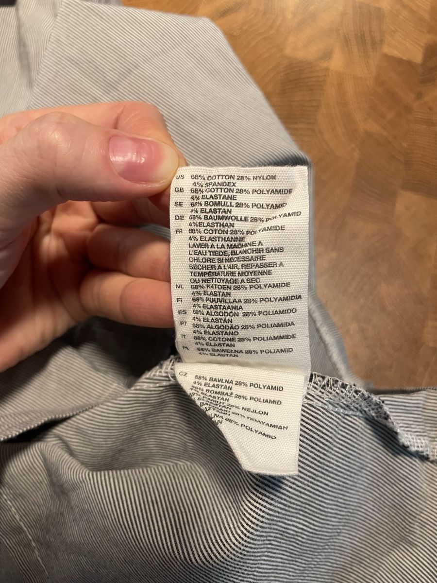H&M Camicette: hellgraue fein gestreifte Bluse mit Kragen, H&M, 42 – Usato da Bern venduto da AnnaS13 2