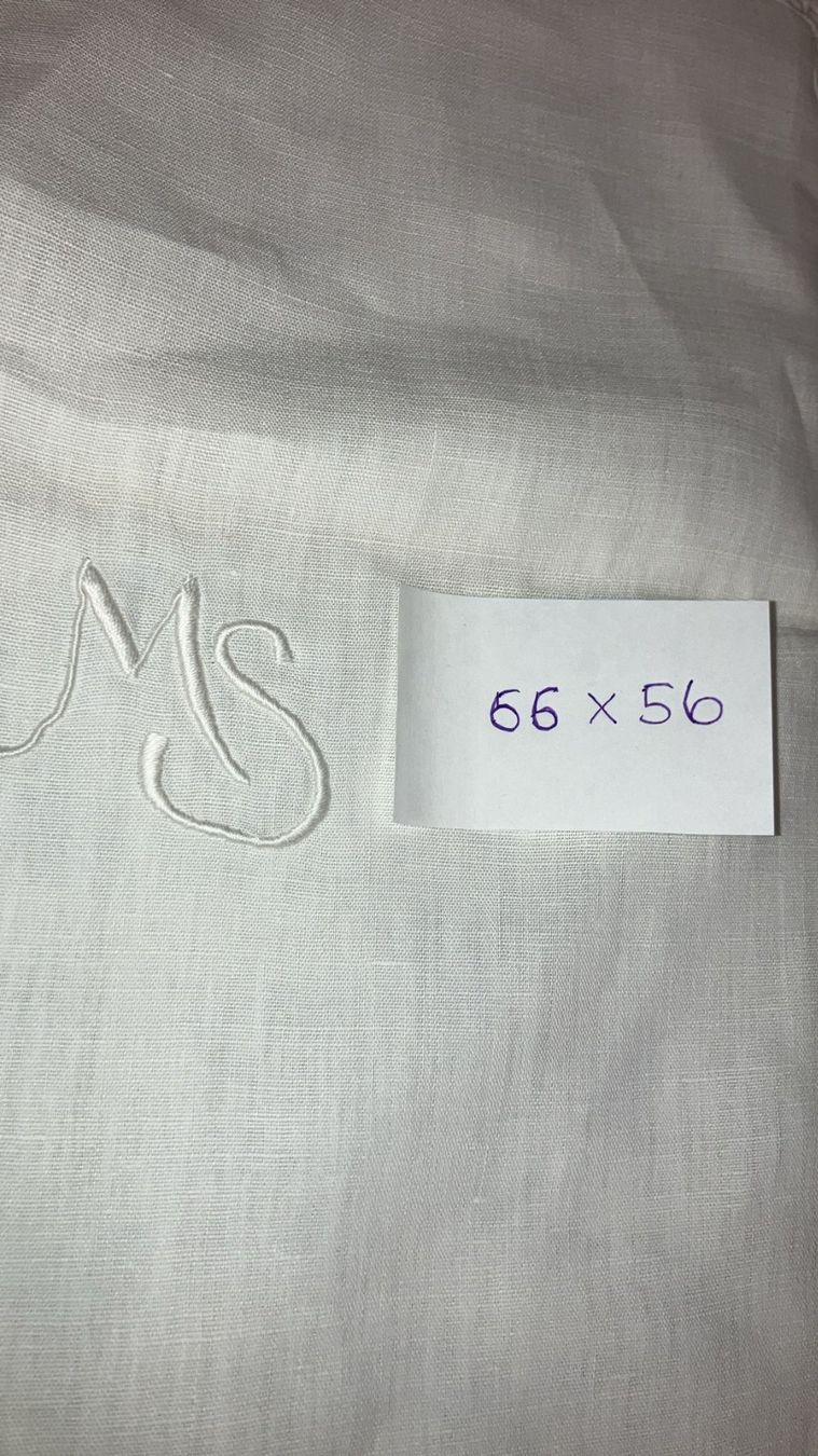 Biancheria da letto: Federa ricamata in cotone bianco 66x56cm – Usato da Melano venduto da H-Sara 2