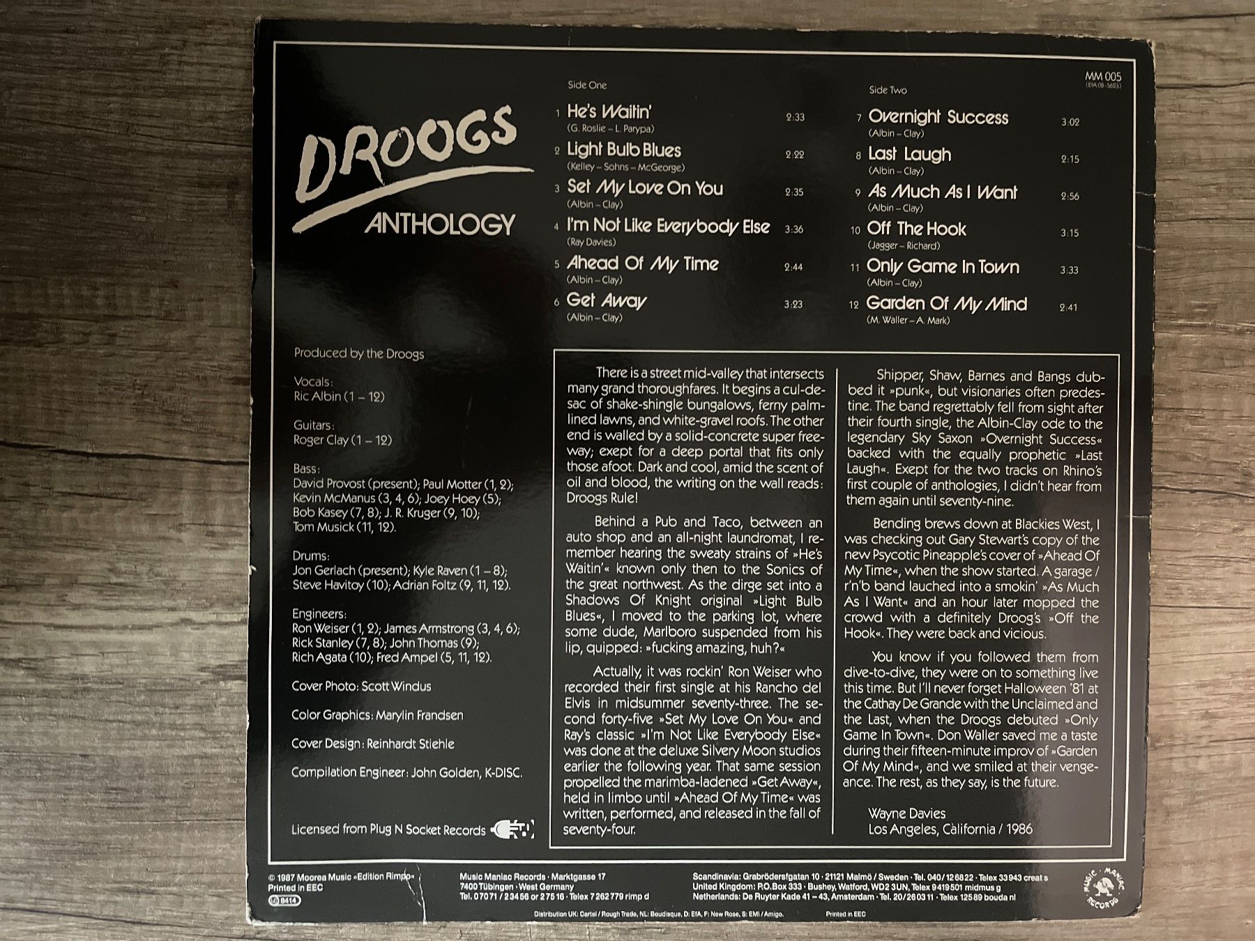 Dischi in vinile: A180/Droogs - Anthology – Usato da Frutigen venduto da Philippe_jsp 1