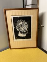 Original Holzschnitt von Josef Scharl, gerahmt, signiert