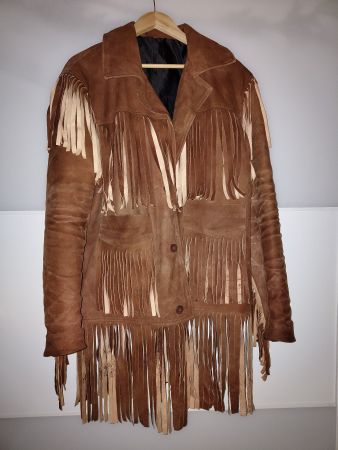 Fransenjacke für Fasnacht oder Party aus Wildleder Imitat