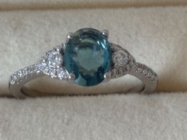 Luxus Elegante Gr.19/9 Ring Farbe: Silber /Blau