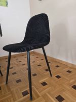 6 elegante Esszimmerstühle mit Blättermuster (Samtoptik)