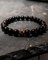 Armband Schungit mit Bronze-Elementen. 20cm.