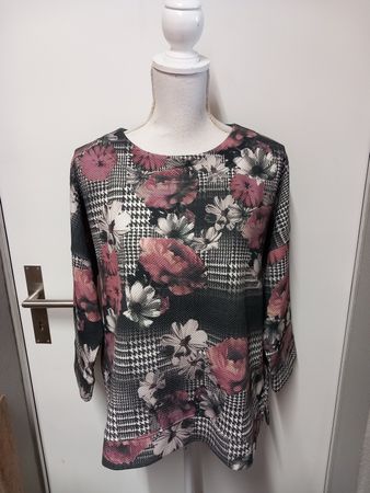 SANI BLU Pullover Gr.42, Karo, Blumen, Top Zustand!